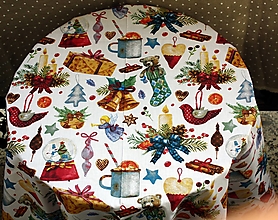 Úžitkový textil - Vianoce. Vianočný obrus "Dedečkovy vianoce" - 15019648_