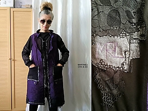 Bundy a kabáty - Extravagantný dámsky fialový kabát, Street Style - 15021212_