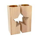 Polotovary - Set dvoch drevených svietnikov A14003021 - 15021414_
