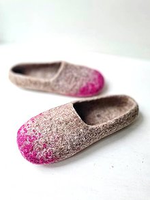 Ponožky, pančuchy, obuv - Plstené papuče ONA - Malina - 15023202_