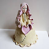 Dekorácie - Krásny fialkový anjelik - maľovaný zvonec - 15023220_