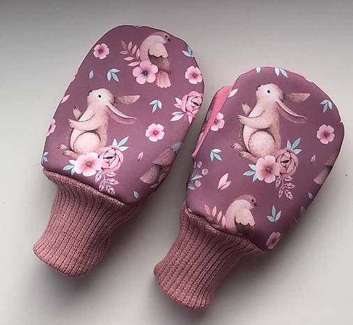 Detské doplnky - Softshellové rukavice-zajko - 15022855_