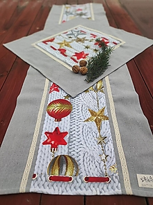 Úžitkový textil - Vianočný set - štóla, utierka, obliečky, obrúsok - 15023801_