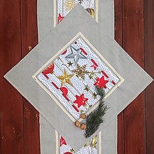 Úžitkový textil - Vianočný set - štóla, utierka, obliečky, obrúsok  (Obrúsok) - 15023805_