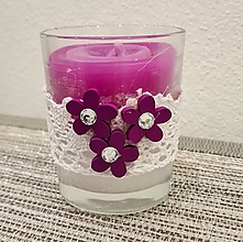 Svietidlá a sviečky - Svietnik sklenený s voskovou náplňou (Ružová) - 15021918_