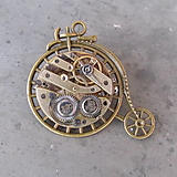 Brošne - Staré KOLO, brož se starým hodinkovým strojkem - 15026068_