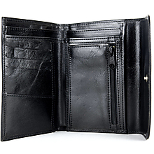 Peňaženky - Kožená dámska peňaženka z pravej kože, čierna - 15026800_