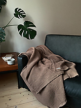 Ľanová waflova prikrývka | Waflový prehoz na gauč a posteľ | Waflova deka