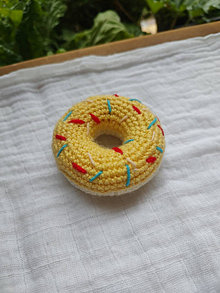 Hračky - Donut | háčkovaný plyšák (Vanilkový donut (7cm)) - 15028490_