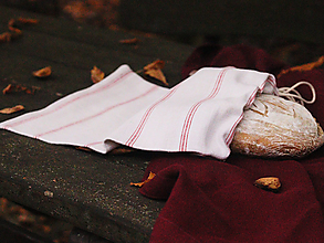 Úžitkový textil - Vrecko na chlieb z ľanového plátna - 15027939_