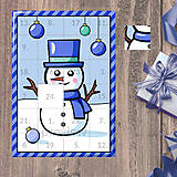 Papiernictvo - Netradičný adventný kalendár Glossy cartoon Christmas (snehuliak) - 15026087_