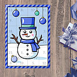 Papiernictvo - Netradičný adventný kalendár Glossy cartoon Christmas (snehuliak) - 15026095_