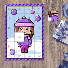 Papiernictvo - Netradičný adventný kalendár Glossy cartoon Christmas (dievča) - 15026088_