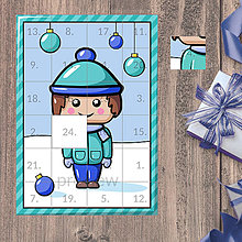 Papiernictvo - Netradičný adventný kalendár Glossy cartoon Christmas (chlapec) - 15026140_