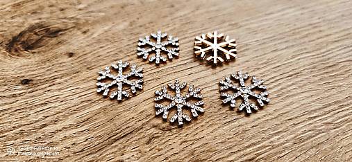 Komponenty - Ozdoba štrasová - 28 mm - Vločka- Crystal na zlatom podklade - 15030323_