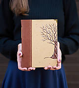 KRESLENÝ * zápisník * sketchbook ,,Strom" A5 s koženým chrbtom