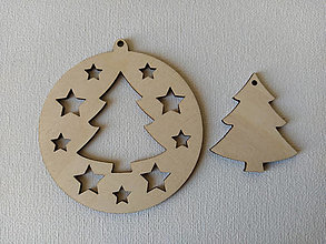 Dekorácie - 2-sada drevených vianočných ozdôb Stromček - 15029095_