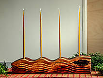 Svietidlá a sviečky - Drevený svietnik advent III. - 15031233_
