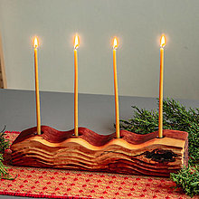 Svietidlá a sviečky - Drevený svietnik advent III. - 15031236_