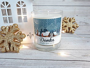 Svietidlá a sviečky - Vianočné sójové sviečky v skle (180g vosku) - 15029113_