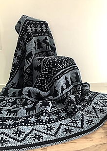 Úžitkový textil - Obojstranná deka 210x170 cm z Alize Puffy More - vianočný motív - 15030005_