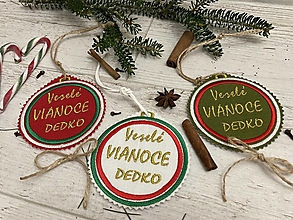 Dekorácie - Ľanová Vianočná dekorácia / personalizovaná/ (DEDKO - jutová šnúrka) - 15031882_