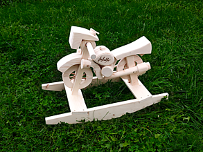 Hračky - Detská drevená hojdacia motorka - 15029451_