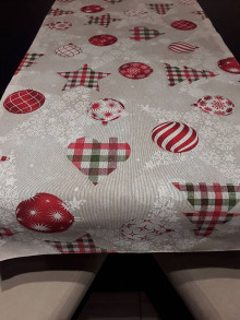 Úžitkový textil - Vianočná štóla na béžovom podklade - 15035086_