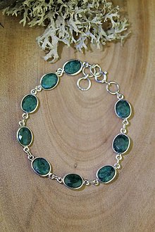 Náramky - smaragd náramok luxusný-v striebre - 15035837_