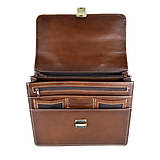 Pánske tašky - Luxusná kožená aktovka, ručne natieraná, Hnedá farba - 15035102_