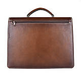 Pánske tašky - Luxusná kožená aktovka, ručne natieraná, Hnedá farba - 15035105_