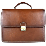 Pánske tašky - Luxusná kožená aktovka, ručne natieraná, Hnedá farba - 15035109_