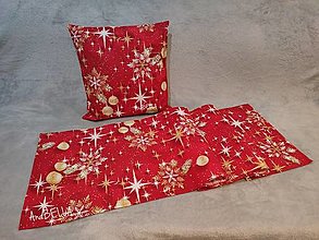 Úžitkový textil - Červená žiarivá vianočná štóla - 15032437_