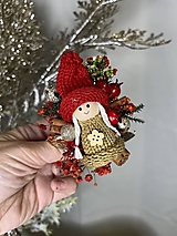 Brošne - Veselá vianočná brošnička "úsmev ako dar" - okrový svetrík - 15034927_
