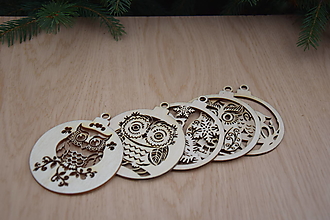 Dekorácie - Set sovičkových vianočných ozdôb - 15035779_