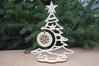 Dekorácie - Drevený vianočný stromček - 15035880_