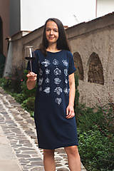 Šaty - Tmavomodré teplákové šaty In Vino - 15035799_