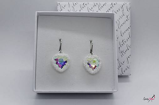 Náušnice - náušnice srdiečka Crystal AB - 15038304_