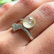 Prstene - Heart Faceted Citrine Ag925 Ring  / Strieborný prsteň s citrínom brúseným - 15038876_