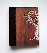 Papiernictvo - Veľký fotoalbum A4 s kresbou stromu v koženej väzbe - 15037353_