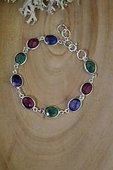 Náramky - smaragd,rubín,zafír náramok luxusný-v striebre - 15036292_