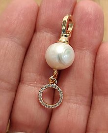 Náhrdelníky - Prívesok riečna perla (S kruhom - dĺžka 4 cm) - 15036085_