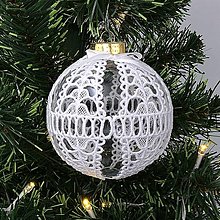 Dekorácie - Luxusná vyšívaná vianočná guľa, vzor 7 - 15038763_