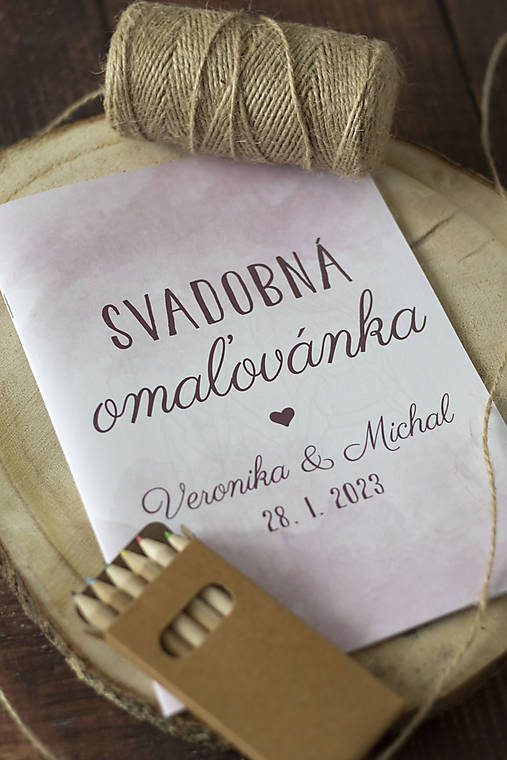 Papiernictvo - Svadobná omaľovánka /activity book - RUŽOVÁ ❤ - 15037142_