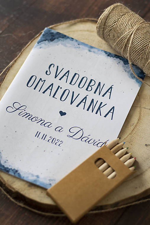 Papiernictvo - Svadobná omaľovánka /activity book - Modrá❤ - 15037148_