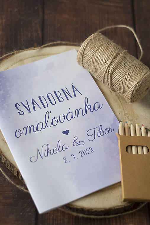 Papiernictvo - Svadobná omaľovánka /activity book - Fialová❤ - 15037155_
