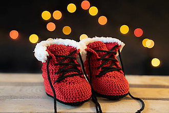 Detské topánky - Vianočné merino papučky - 15040014_
