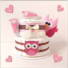 Detské doplnky - Plienková torta "MALÁ SOVIČKA" - 15036782_