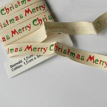 Galantéria - Merry Christmas - vianočná bavlnená stuha /3m/ - 15036778_