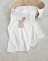 Detský textil - Obliečky PURE COLOURS béžový zajko do postieĺky 40x60cm/ 135x100cm - 15042019_